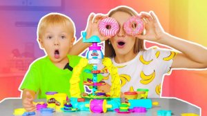 Карусель сладостей Play Doh для детей | Никита и мама играют в Play Doh