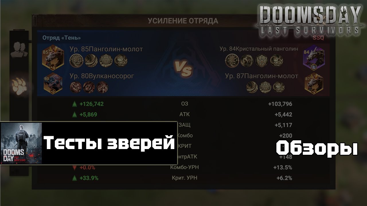 Doomsday Last Survivors - тесты урона зверей