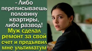 - Либо переписываешь половину квартиры, либо развод!