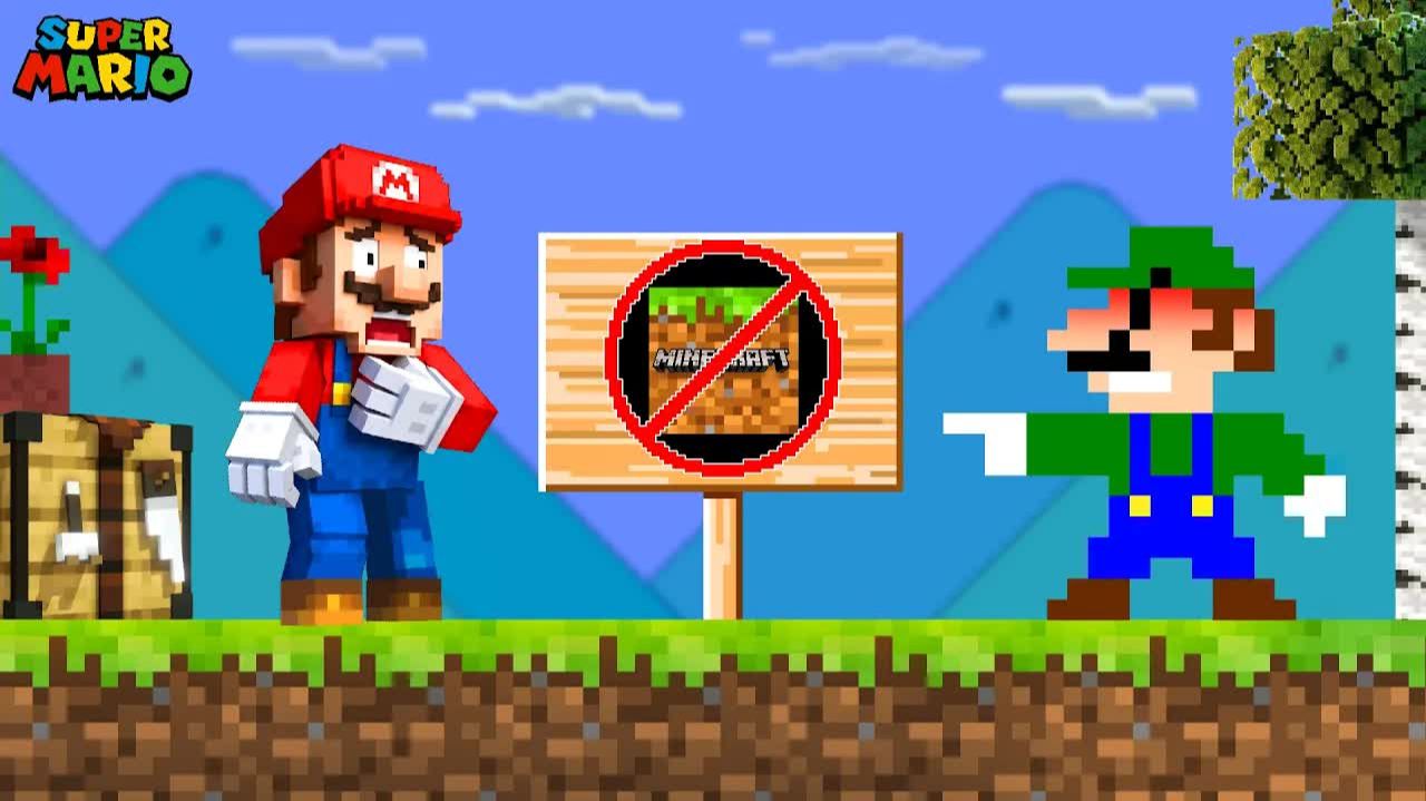 МАРИО И ЛУИДЖИ НО МАЙНКРАФТ ЗАПРЕЩЁН ЗДЕСЬ! 🍄🚫 АНИМАЦИЯ МУЛЬТИК смотреть онлайн