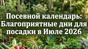 Посевной календарь на июль 2026: благоприятные дни для посадки, таблица по культурам и фазы Луны