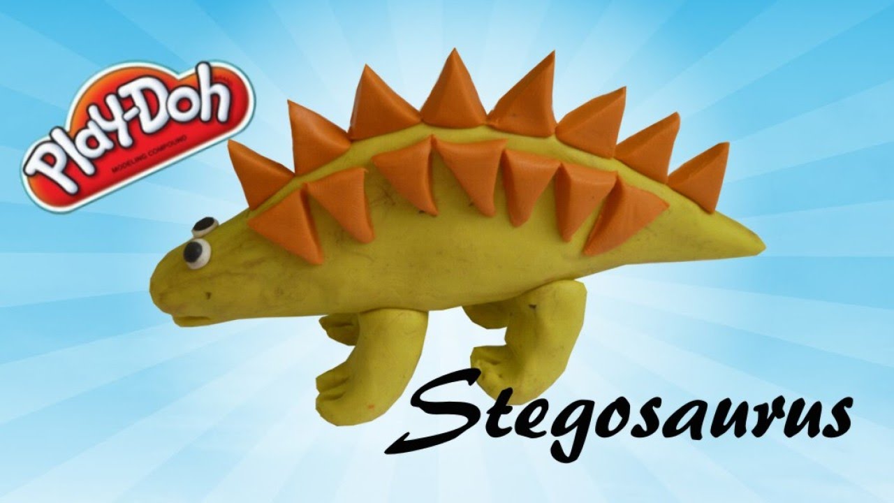 Learn how to Make Stegosaurus dinosaur for kids using modelling clay Play doh смотреть онлайн
