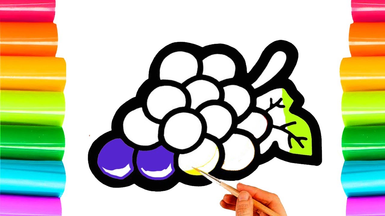 How to Draw Grapes Step By Step I #grape #kids -how to colouring |#kidsvideo #art смотреть онлайн
