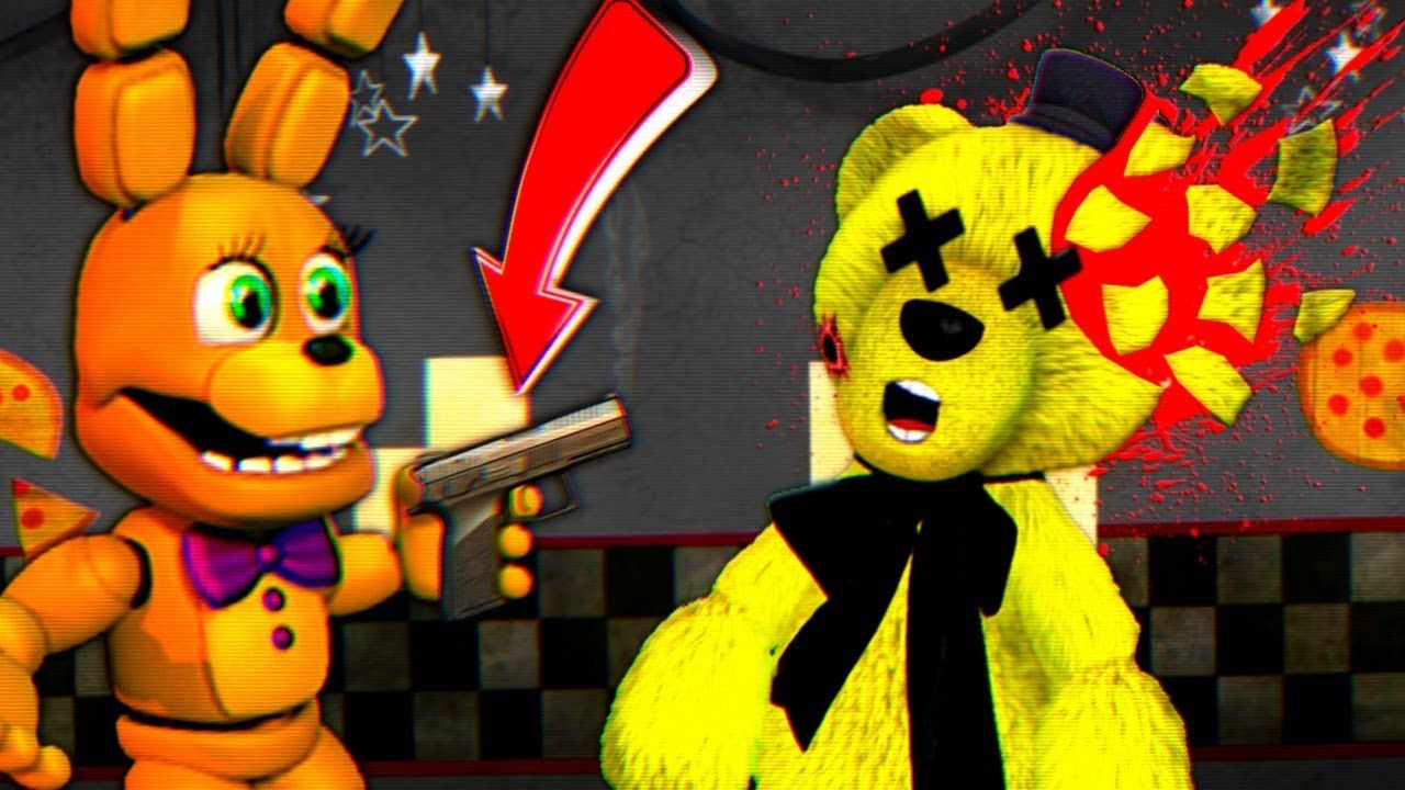 FNAF АНИМАТРОНИК СПРИНГ БОННИ НАШЁЛ ПИСТОЛЕТ и НАЧАЛ УБИВАТЬ !!! МИНИ ИГРЫ ФНАФ смотреть онлайн