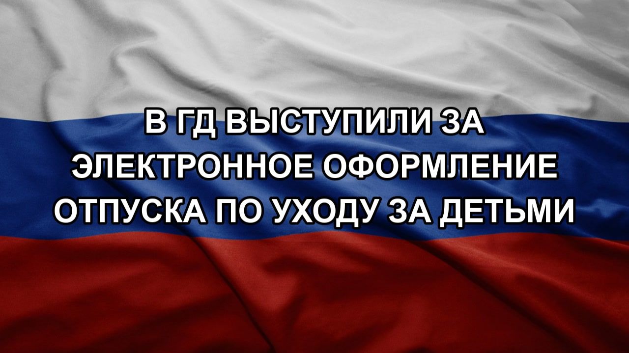 В ГД выступили за электронное оформление отпуска по уходу за детьми