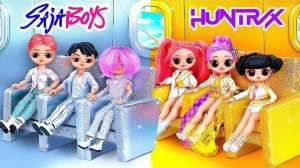 K-Pop Охотницы на Демонов в золотом и серебряном самолёте! 10 поделок для кукол L.O.L.