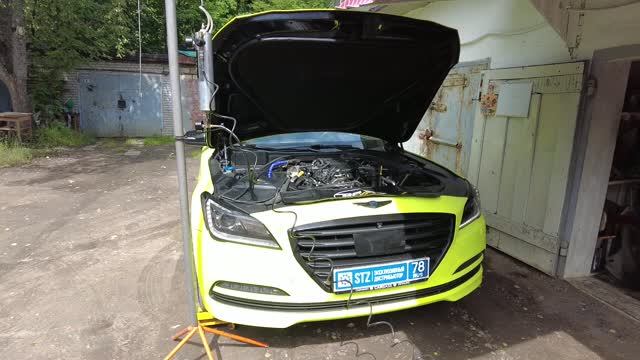 Раскоксовка Hyundai Genesis II DH 3.0 G6DG Чистка GDI без разбора метод BG химией Zero Mileage