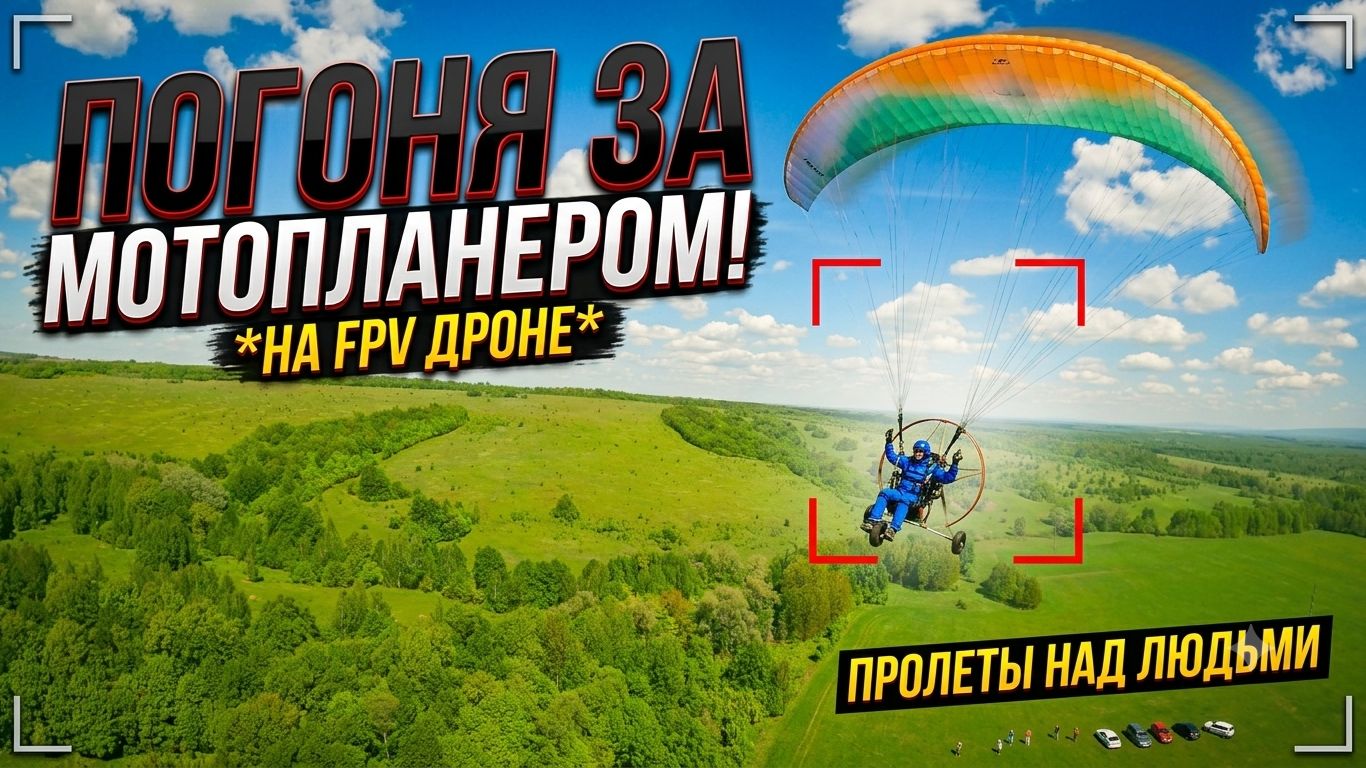 ✈️ Погоня за МОТОПЛАНЕРОМ на FPV дроне! Пролёты над людьми и тест AR Wing Pro смотреть онлайн