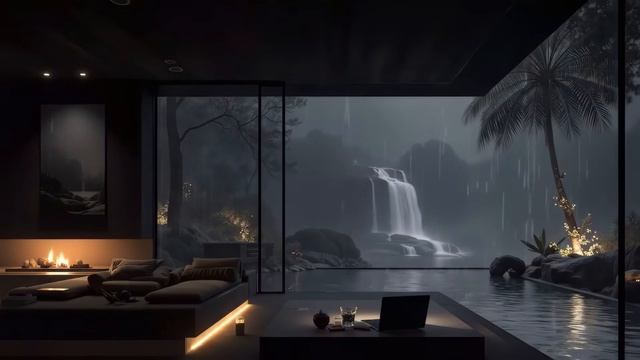 Rainy Waterfall Alpha Waves ~ Deep Focus Music for Brain Power & Productivity Study смотреть онлайн