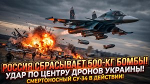 💣 Су-34 за один вылет уничтожил стратегический хаб дронов ВСУ 500-кг бомбами