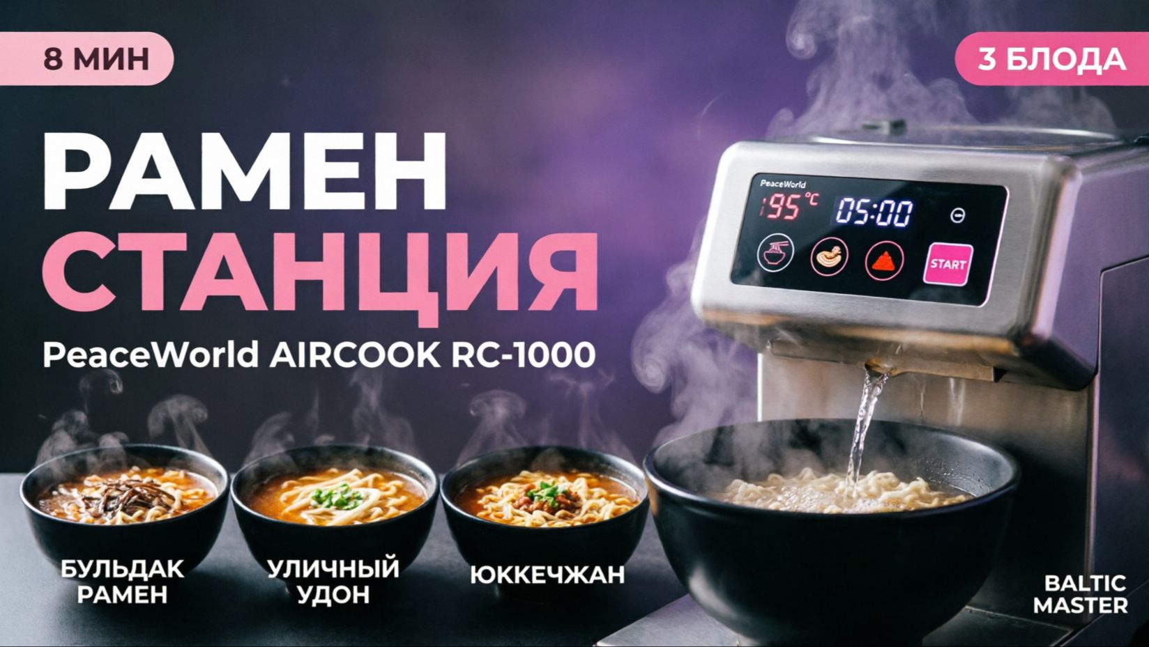 Рамен станция: обзор PeaceWorld AIRCOOK RC-1000 — автоматизация азиатской кухни смотреть онлайн