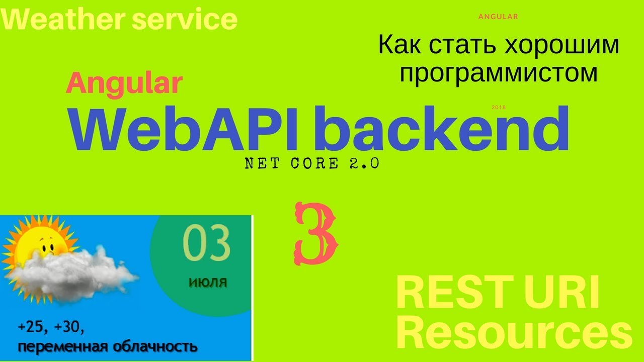 .NET Core Web API. Часть 3. Weather service. Создаем REST контроллер смотреть онлайн