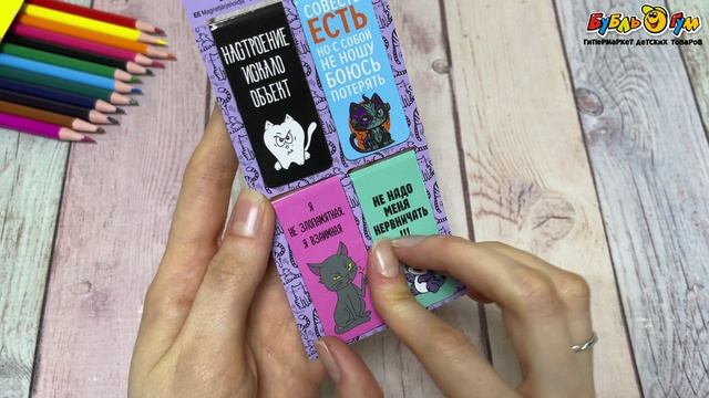 Набор магнитных закладок de Vente Котики с характером 4шт - видео