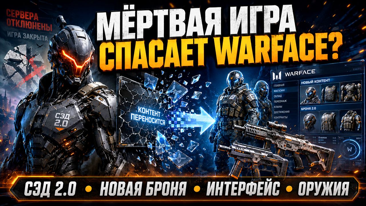 МЁРТВАЯ ИГРА СПАСАЕТ WARFACE? СЭД 2.0, НОВАЯ БРОНЯ, ИНТЕРФЕЙС, ОРУЖИЯ смотреть онлайн
