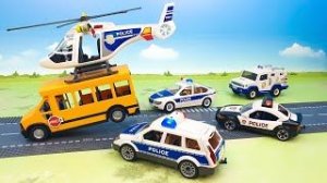Полицейская машина Школьный автобус Грузовик - самые новые игрушечные видео