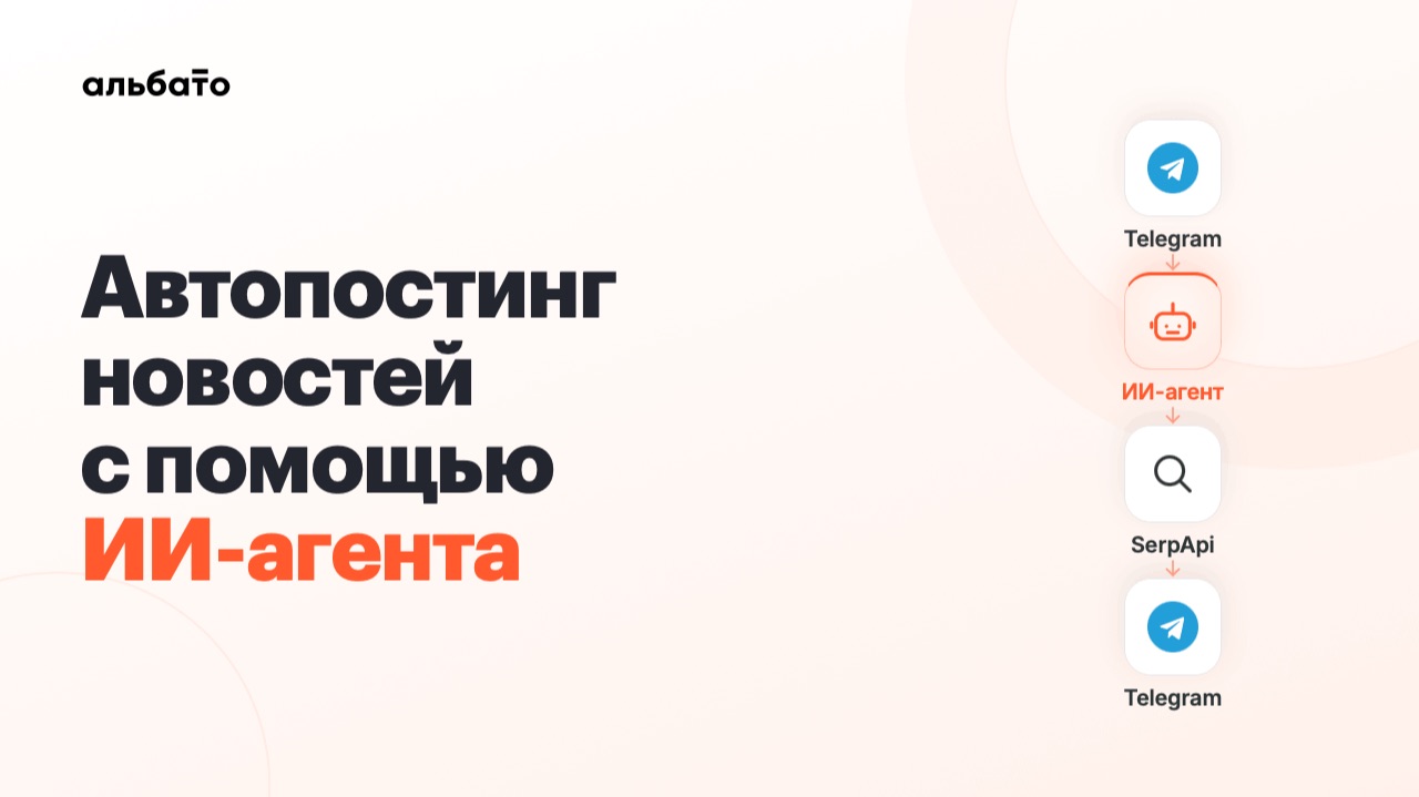 ИИ-агент в Альбато: автопостинг новостей в Telegram без кода смотреть онлайн