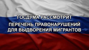 Госдума рассмотрит перечень правонарушений для выдворения мигрантов