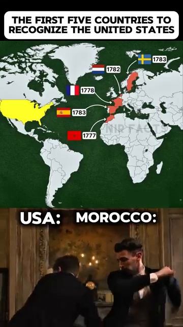 USA Turns 250! These 5 Countries Recognized America First⁉️ #shorts #geography #countries