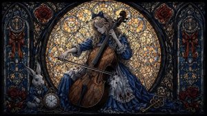 Blue Gold and Crimson Dark Neoclassical Cello Music for Study Creative Work