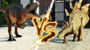Jurassic World Evolution 2 | Стегозавр против Кархародонтозавра | Битва динозавров