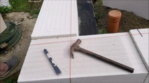 Пристройка из газоблока. Первый ряд.
