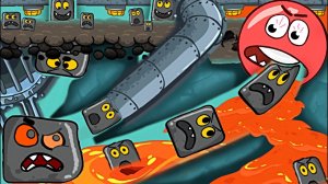 ОГО !!! МУЛЬТИК ПРО КРАСНЫЙ ШАРИК - НАШЕСТВИЕ КВАДРАТОВ ! Игра про шар   Red ball 4