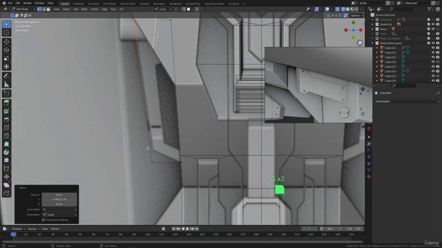 BLENDER Creating the Dune Ornithopter 46_Modeling section_Bottom parts part 10 смотреть онлайн