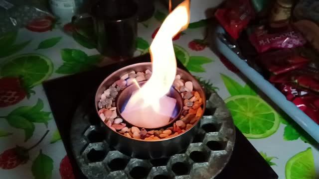 Биокамин с каменной ватой своими руками !