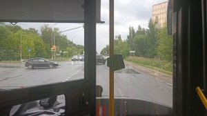 вид из кабины водителя автобуса по маршруту 9 цементный завод аптека НЕФАЗ 52 99