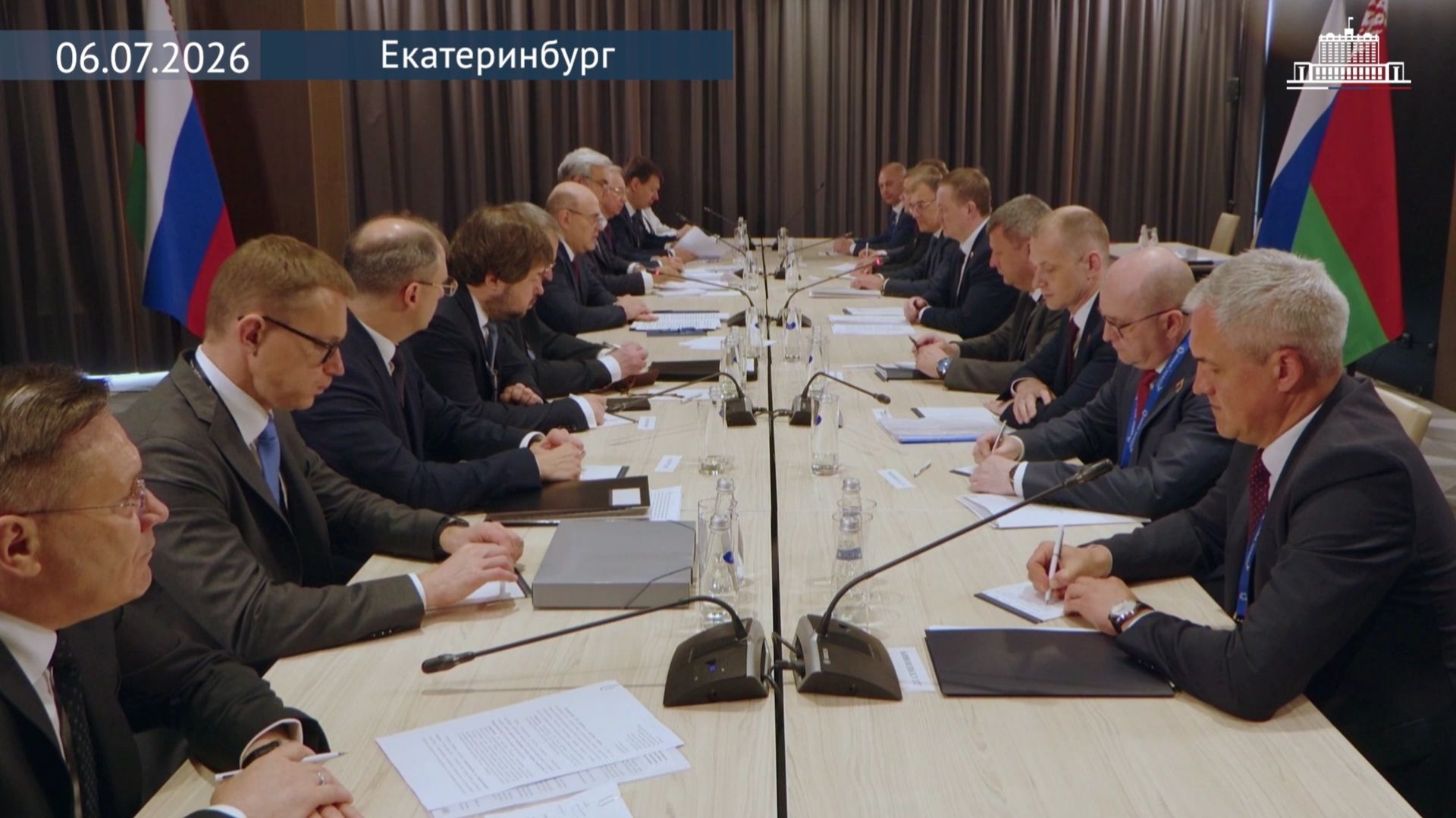Председатель Правительства РФ М.Мишустин с премьер-министром Белоруссии, Екатеринбург, 6 июля 2026