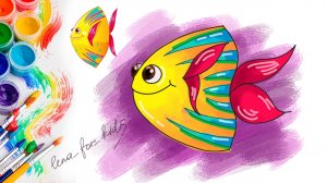 Как нарисовать ЖЁЛТУЮ РЫБКУ 🐠 Урок рисования РЫБКА
