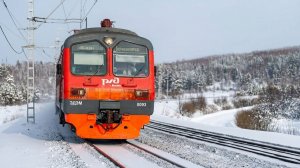 Грузовые поезда России зимой. ВЛ80 с вагоном-дефектоскопом | Электропоезда РЖД в Сибири