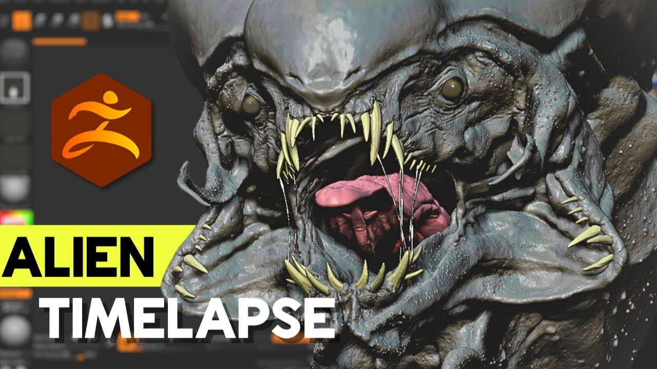 Ксенобиология в цифре: Speed Sculpt инопланетного хищника из одной сферы в ZBrush 2026!