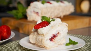 Меренговый РУЛЕТ «Клубничный»! Безумно ВКУСНО! Самый удачный РЕЦЕПТ , получится у всех!