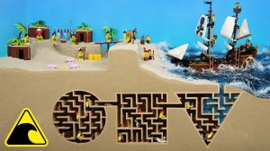 ЛАБИРИНТ на Острове Пиратов - Эксперимент По ПРОРЫВУ Плотины! Lego Анимация