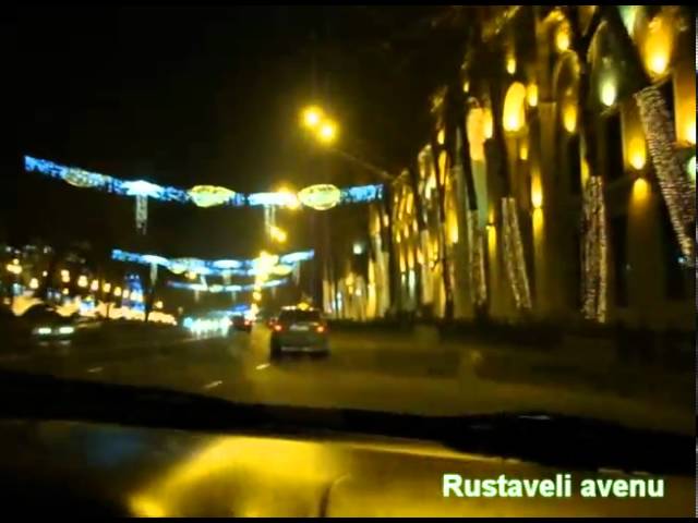 Night Tbilisi Ночной Тбилиси Rustaveli street 06 01 2011 part I смотреть онлайн