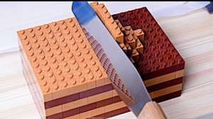 Шоколадный торт Lego - Lego в реальной жизни 10 / Кулинария в режиме Stop Motion и ASMR
