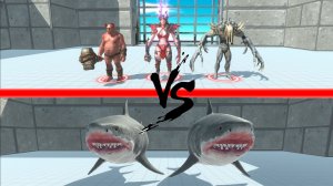 АРБС 3 СИЛЬНЫХ ВОИНА ПРОТИВ ВОДНОГО МИРА АКУЛ — БИТВА ⚔️🦈💀