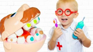 Чистим Зубы с Мистером Зубастиком от Play Doh | Никита как доктор | Детское видео с Kita Nikita