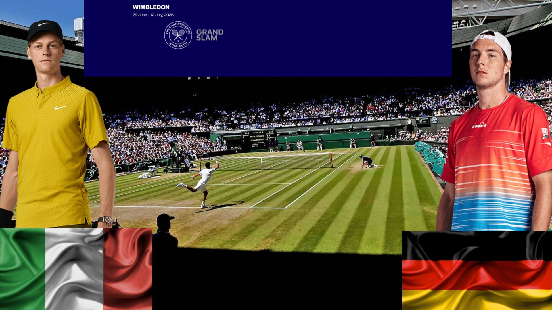 7/07 ⏰15:00 (1) 🇮🇹Янник Синнер - 🇩🇪Ян-Леннард Штруфф/🏆Grand Slam 🇬🇧Уимблдон. 1/4 финала смотреть онлайн