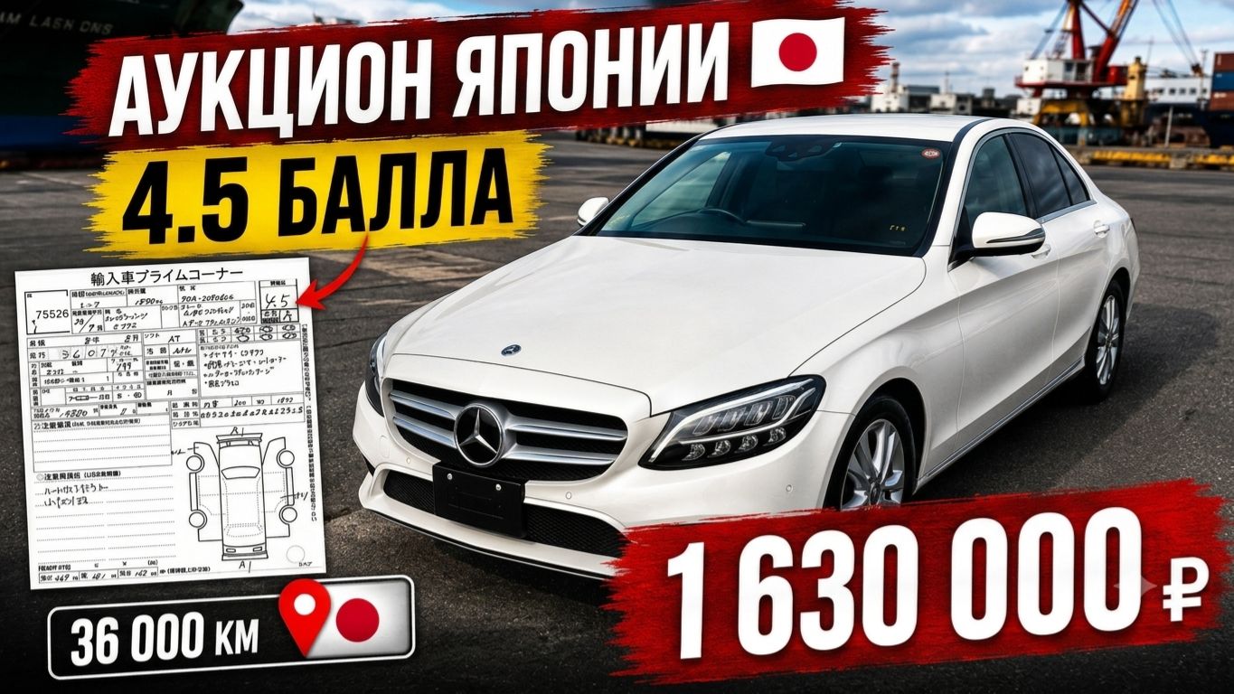 Mercedes C-Class W205 Рестайлинг Avantgarde с аукциона Японии: 4.5 балла, 36 000 км за 1.63 млн смотреть онлайн