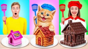 Кулинарный Челлендж_ Я против Бабушки с Котиком _ Фантастические Лайфхаки с Едой от Multi DO Smile