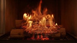 Успокаивающее релакс-видео. Огонь в камине. ИИ-анимация как мультики