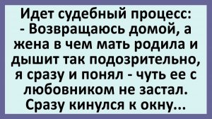 Идет судебный процесс: Возвращаюсь домой, а жена в чем мать родила... | Анекдоты смешные | Юмор