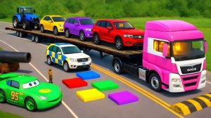 Двухъярусный автовоз с Маккуином | Испытание: безумные выбоины | BeamNG.drive