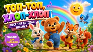 🎵 Топ-Топ, Хлоп-Хлоп! 🐻 Весёлая детская песенка | Мультик для малышей 🌈