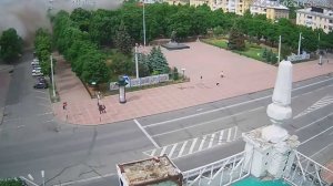 Взрывы в Луганске . Запись с Web камеры 02.06.2014