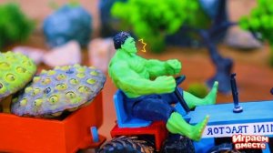 МУЛЬТИКИ ПРО СУПЕРГЕРОЕВ И ИГРУШКИ ДЛЯ ДЕТЕЙ! СТРОИМ ДОМ НА ФЕРМЕ С ХАЛКОМ №24