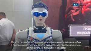 Калужская робо-блондинка сменила олимпийский костюм на кокошник