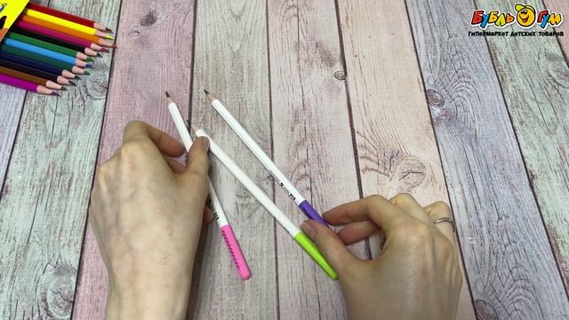 Карандаш чернографитный CENTRUM HB шестигранный с разноцветным основанием в ассортименте - видео
